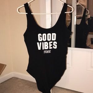 PINK Victoria’s Secret “GOOD VIBES” bodysuit